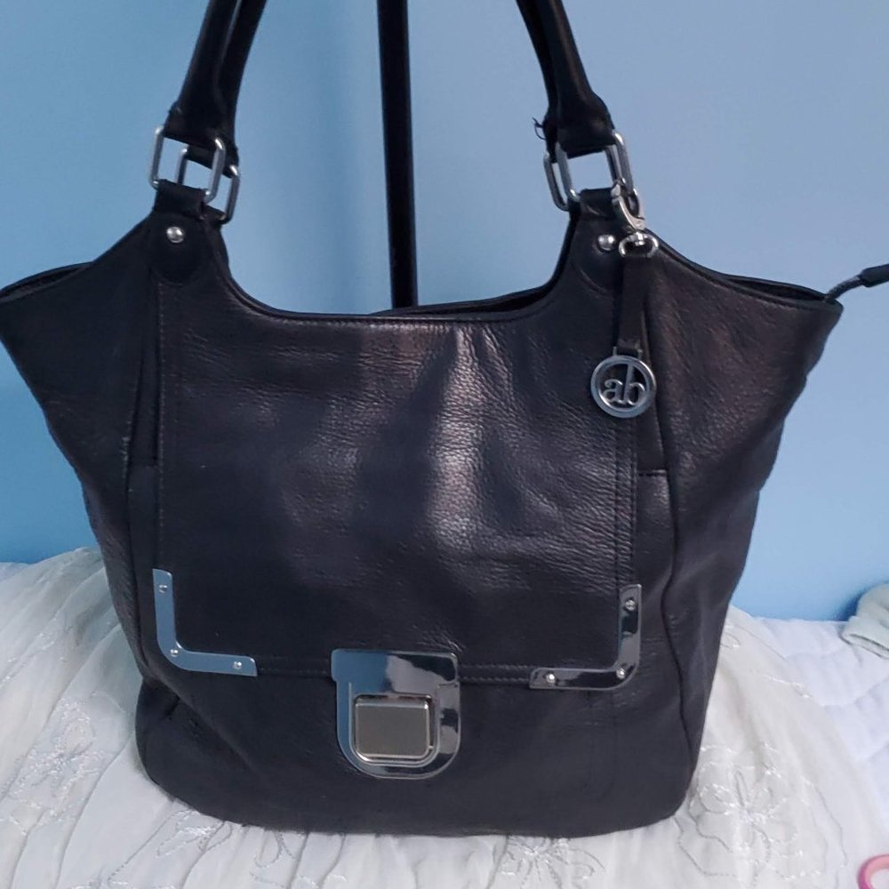 Audrey Brooke Black Leather Bag